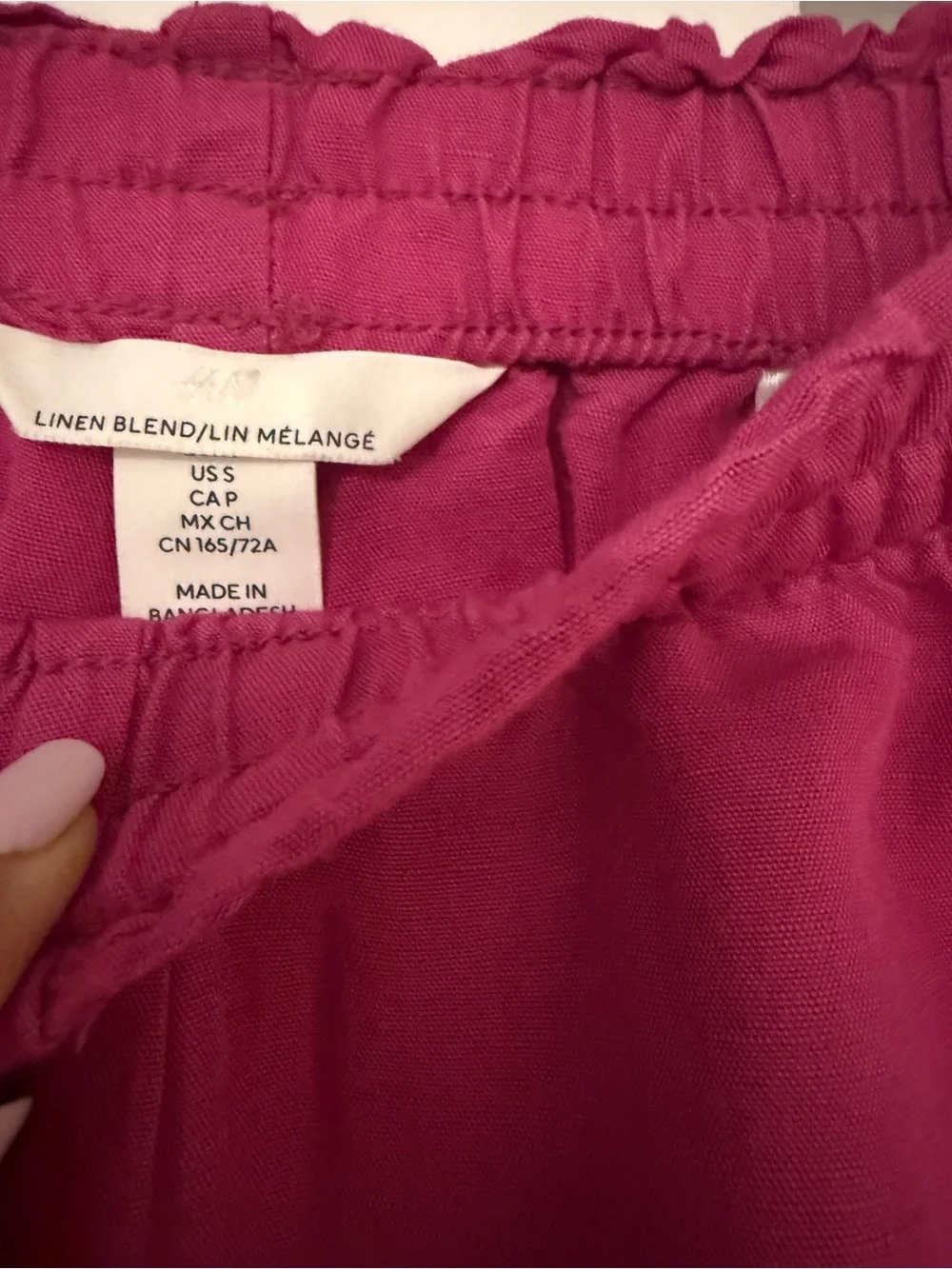 Women’s ' Fuchsia Wide-Leg linen Pull-On Pants